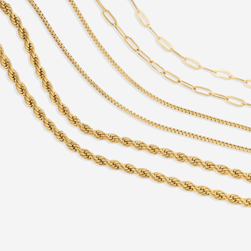 Mother of Pearl Card Initial Necklace | Paperclip Chain