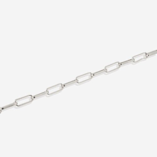 Mint Paperclip Necklace with Pave Initial Charm