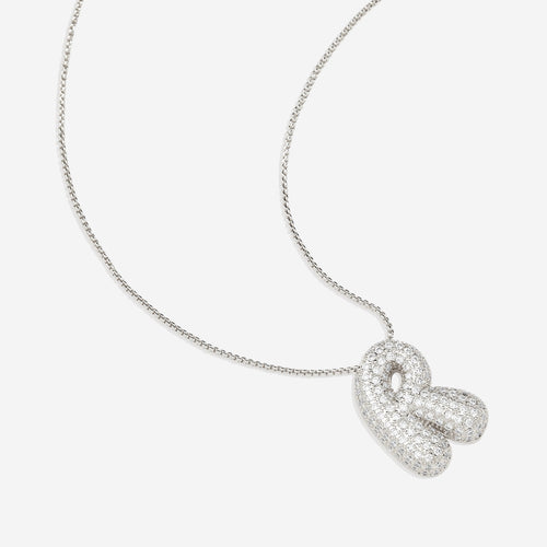 Pave Bubble Initial Necklace