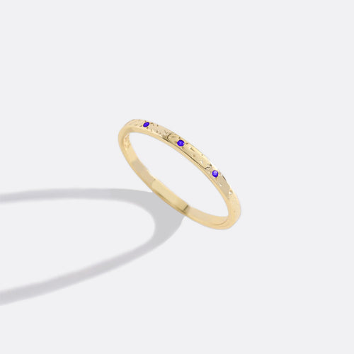 Narrow Textured Birthstone Band
