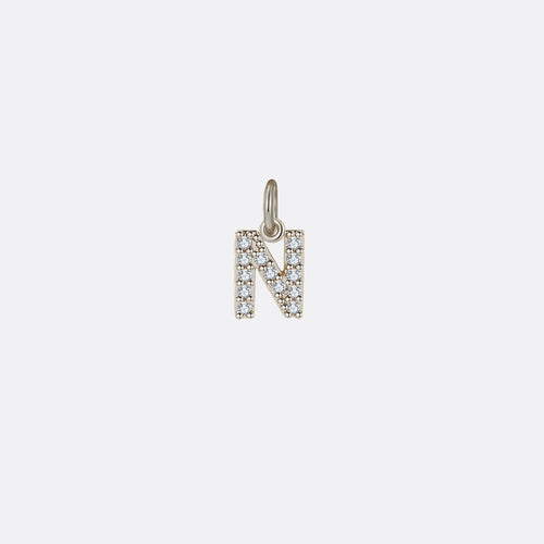 Dainty Pave Initial Charm