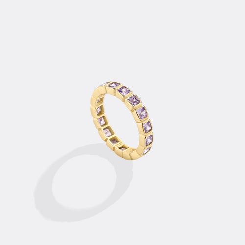 Asscher Cut Birthstone Eternity Ring