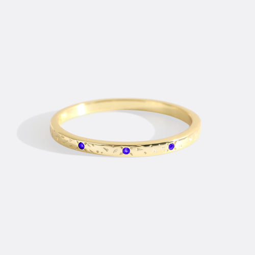Narrow Textured Birthstone Band