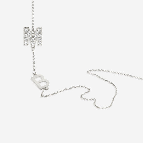 Custom Diamond & 2 Initial Necklace