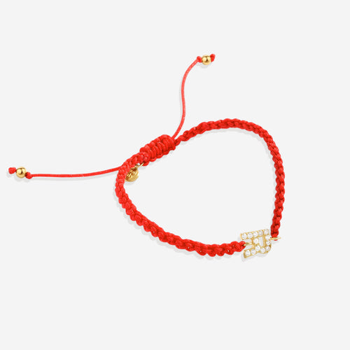 Braided Initial String Adjustable Bracelet