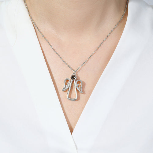 Personalized Angel Photo Charm Necklace