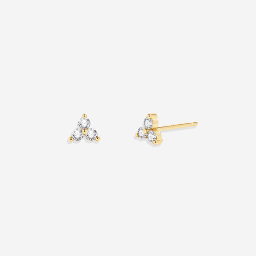Trinity Birthstone Stud Earrings