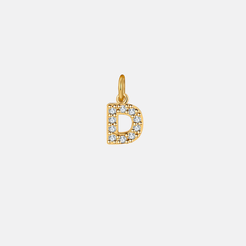 Dainty Pave Initial Charm