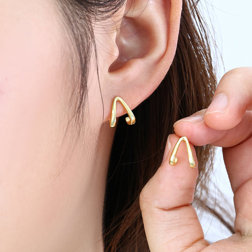 Wishbone Huggie Earrings