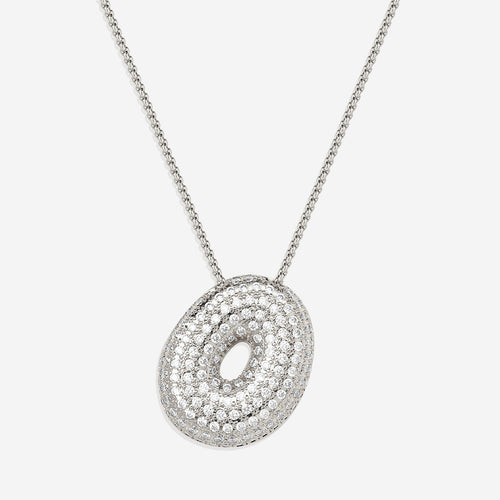 Pave Bubble Initial Necklace
