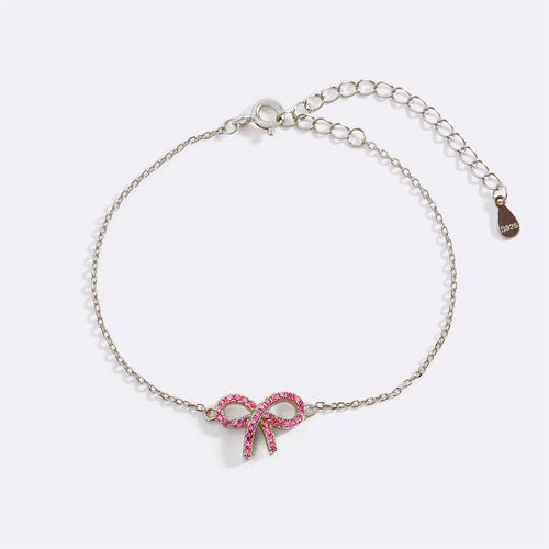 Pink Pave Bow Bracelet