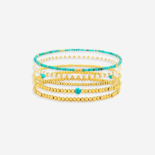 Turquoise Beaded Bracelet Stacking Set