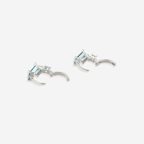 Aquamarine Huggie Hoops