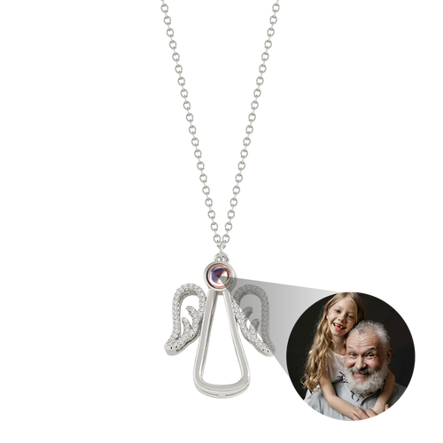 Personalized Angel Photo Charm Necklace