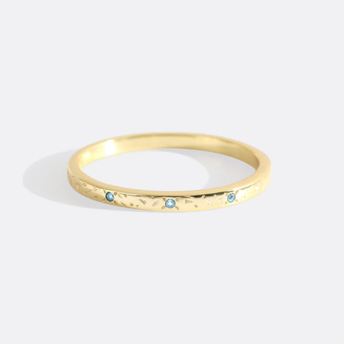 Narrow Textured Birthstone Band