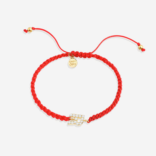 Braided Initial String Adjustable Bracelet