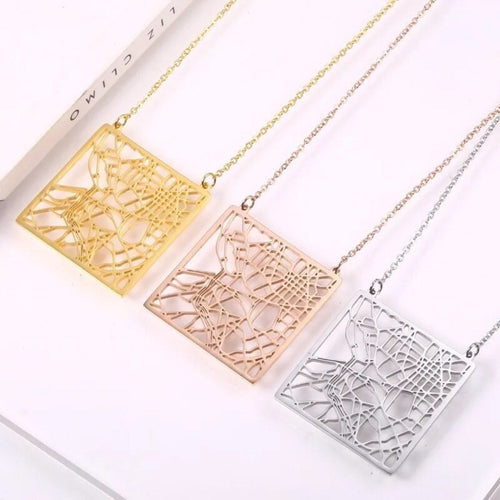 Custom Map Pendant Necklace