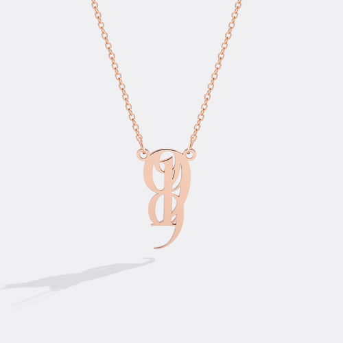 Minimalist Monogram Number Necklace