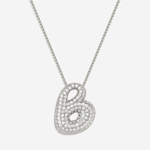 Pave Bubble Initial Necklace