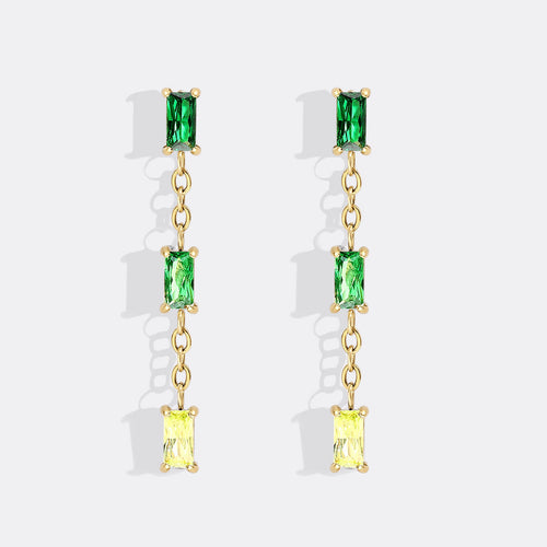 Ombre Baguette Dangle Earrings