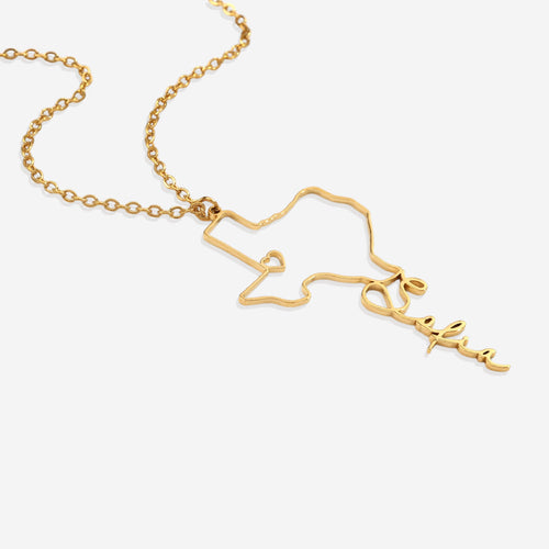 Home State Name Necklace