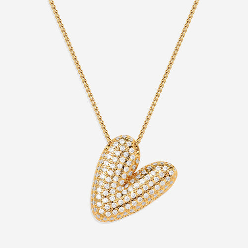 Pave Bubble Initial Necklace