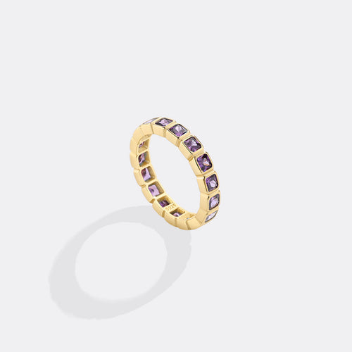 Asscher Cut Birthstone Eternity Ring