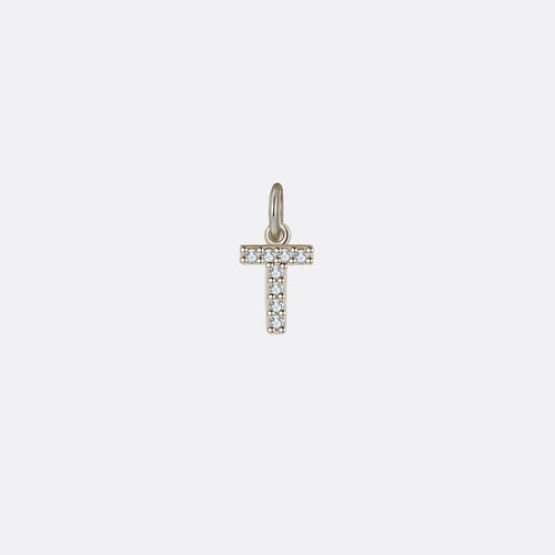 Dainty Pave Initial Charm