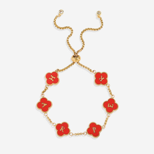 Colorful Clover Custom Name Bracelet