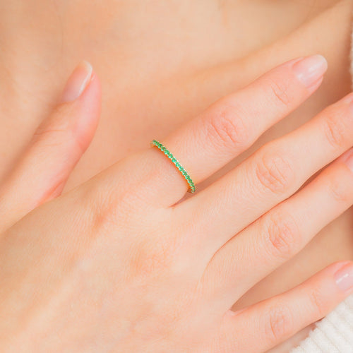 May Birthstone Eternity Stacking Ring