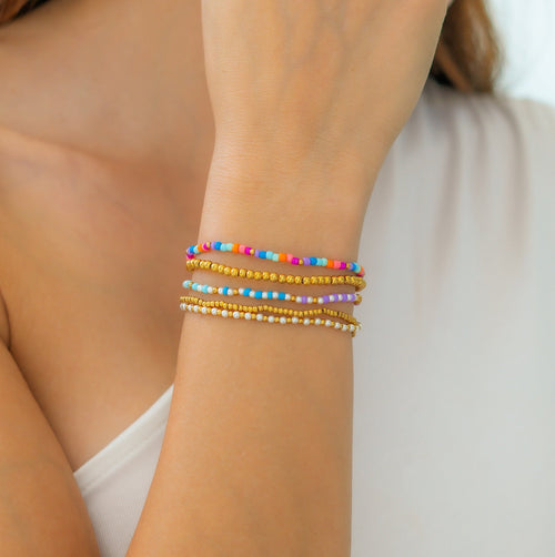 Summer Beaded Bracelet Stacking Set