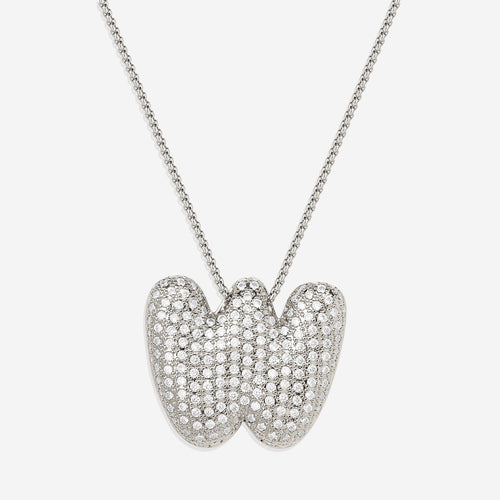 Pave Bubble Initial Necklace