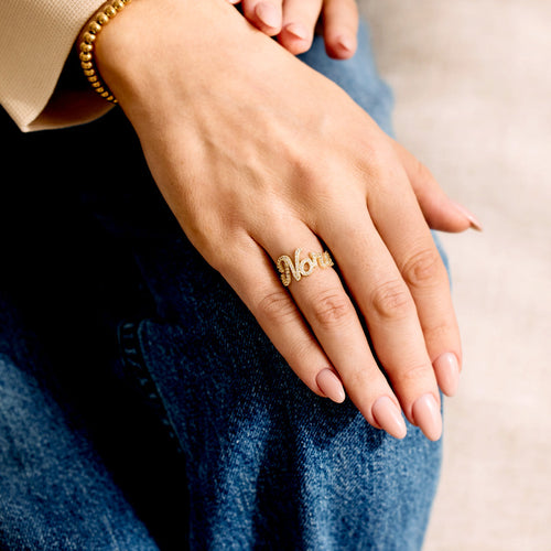 Pave Name Ring