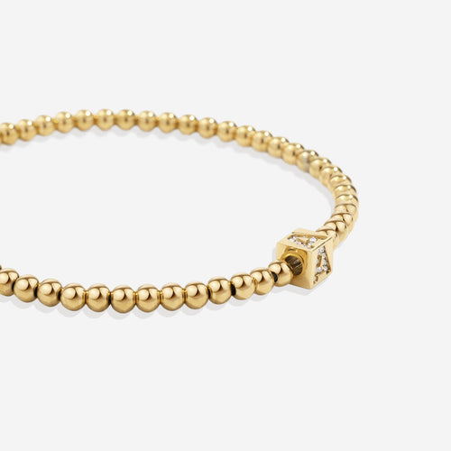 Beaded Block Initial Bracelet