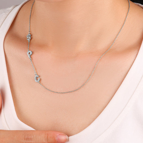 Sideways Pave Initials Necklace