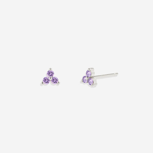 Trinity Birthstone Stud Earrings