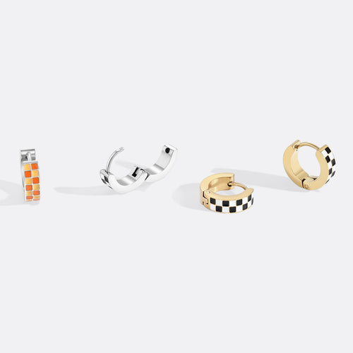 Checkered Hoop Earrings