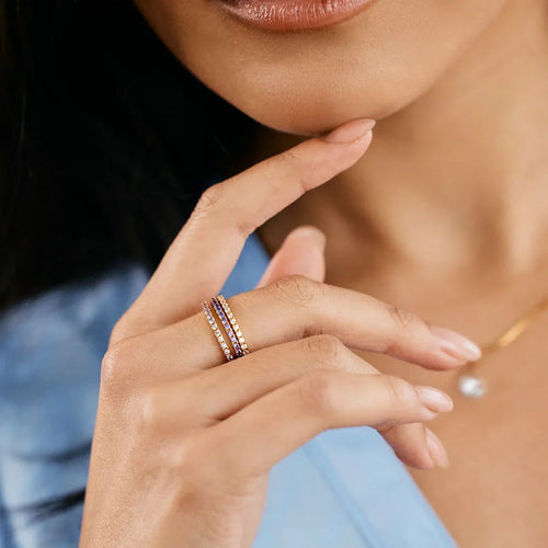 May Birthstone Eternity Stacking Ring