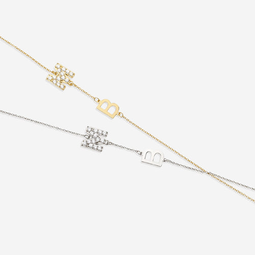 Custom Diamond & 2 Initial Necklace