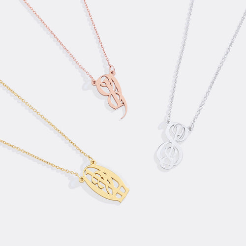 Minimalist Monogram Number Necklace