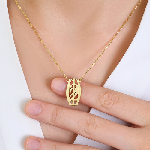 Minimalist Monogram Number Necklace