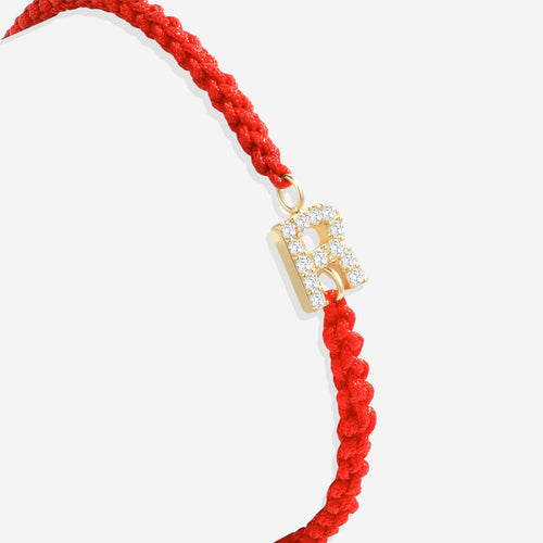 Braided Initial String Adjustable Bracelet