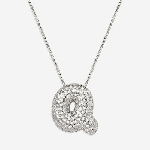 Pave Bubble Initial Necklace