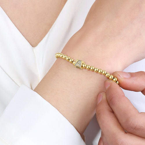 Beaded Block Initial Bracelet