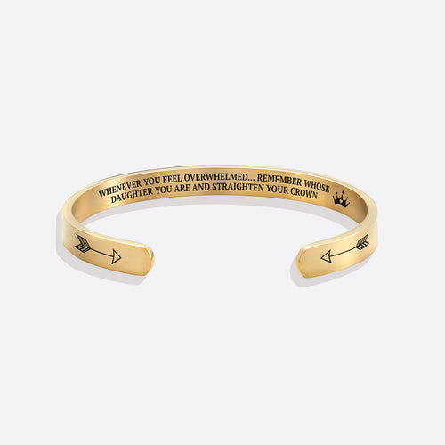 Remember Who You Are and Straighten Your Crown Personalizable Cuff Bracelet