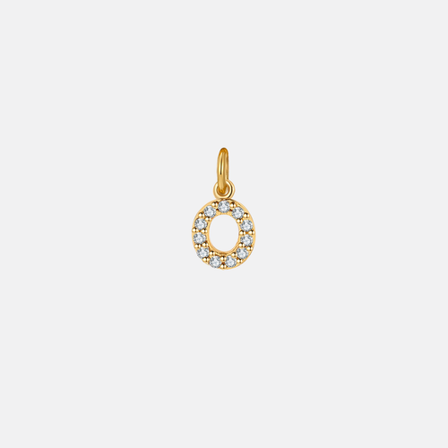 Dainty Pave Initial Charm