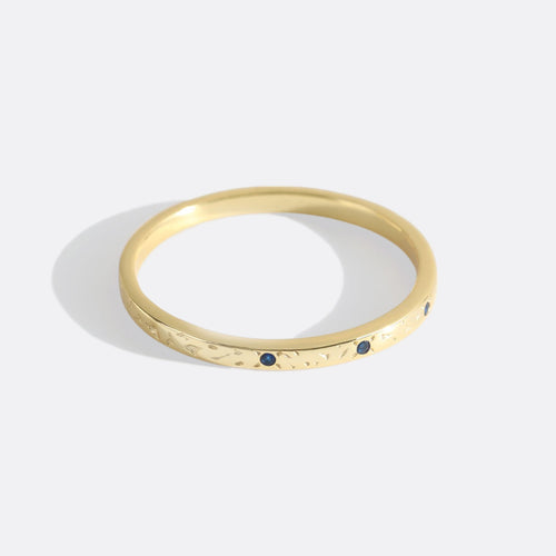 Narrow Textured Birthstone Band