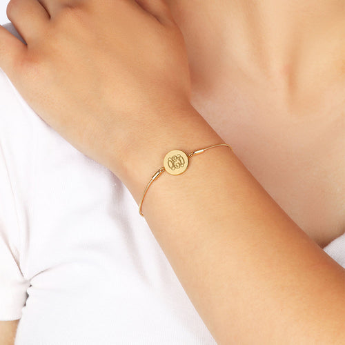 Monogram Initial Disc Bracelet