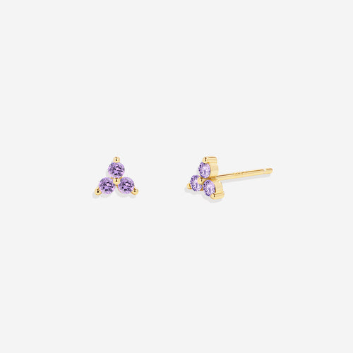 Trinity Birthstone Stud Earrings