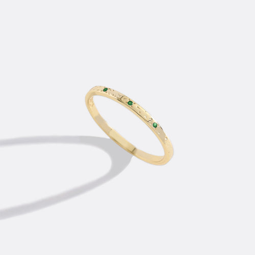 Narrow Textured Birthstone Band